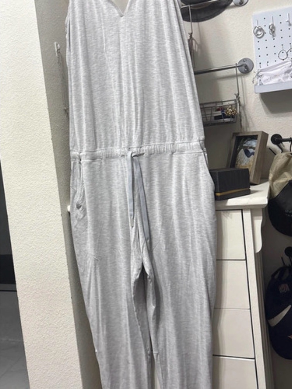 Under Armour Light Gray Sleeveless Jumpsuit with Drawstring Waist